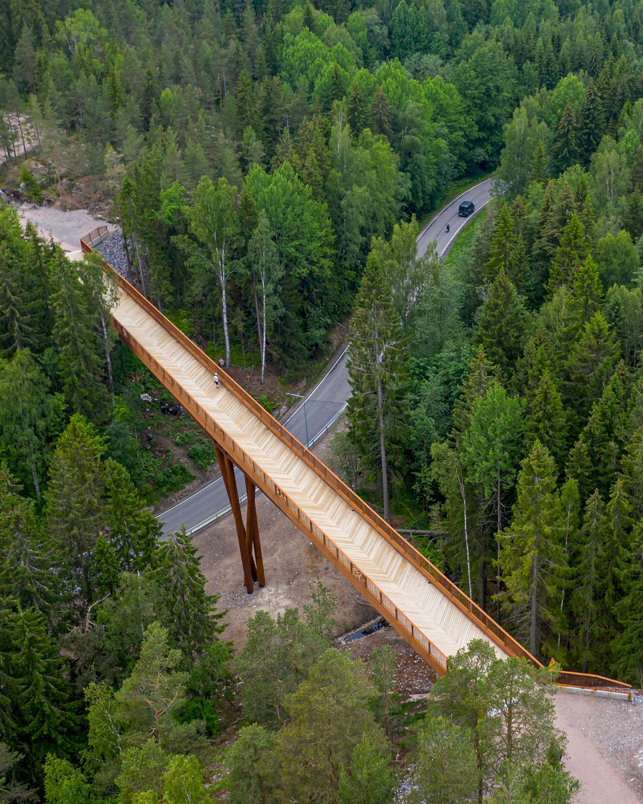 Sipoonkorven Sudentassun silta yläpuolelta kuvattuna